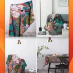 Forest Dancer Throw Trendy Jungle Leaves Tapestry