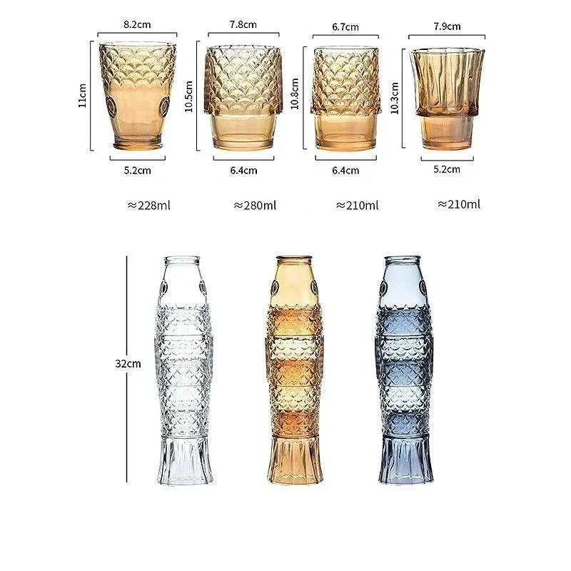 Four Piece Koi Carp Shape Stackable Cup Set -  - #tag1#