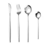 Four Piece Metallic Coloured Cutlery Set tag1