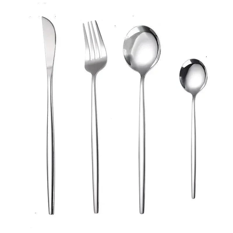 Four Piece Metallic Coloured Cutlery Set -  - #tag1#