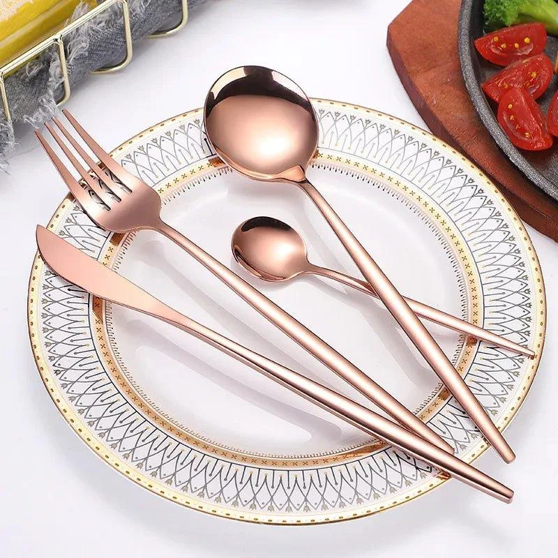 Four Piece Metallic Coloured Cutlery Set -  - #tag1#