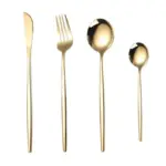 Four Piece Metallic Coloured Cutlery Set tag1