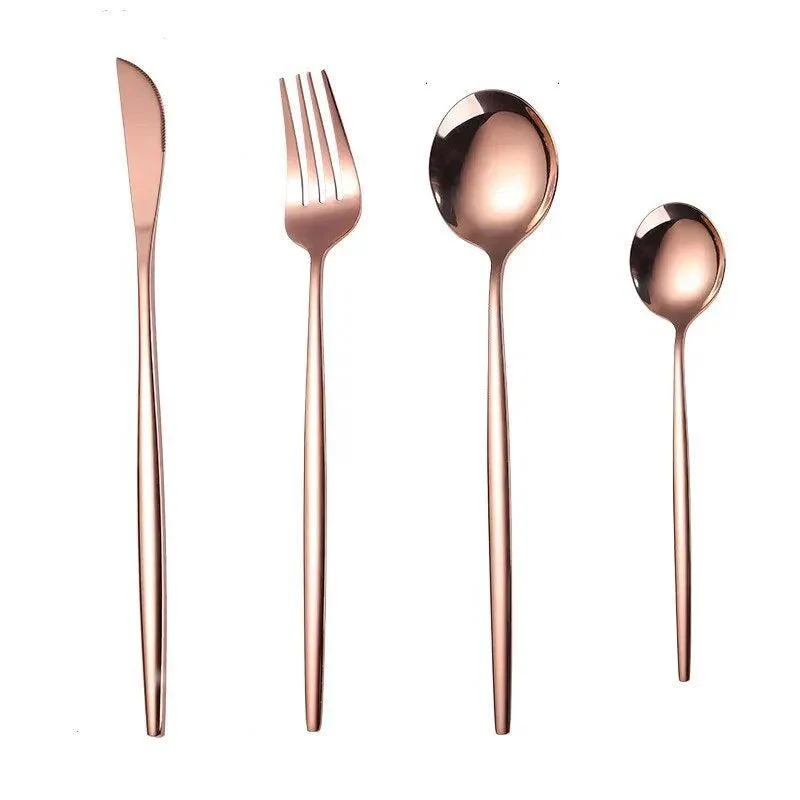 Four Piece Metallic Coloured Cutlery Set -  - #tag1#