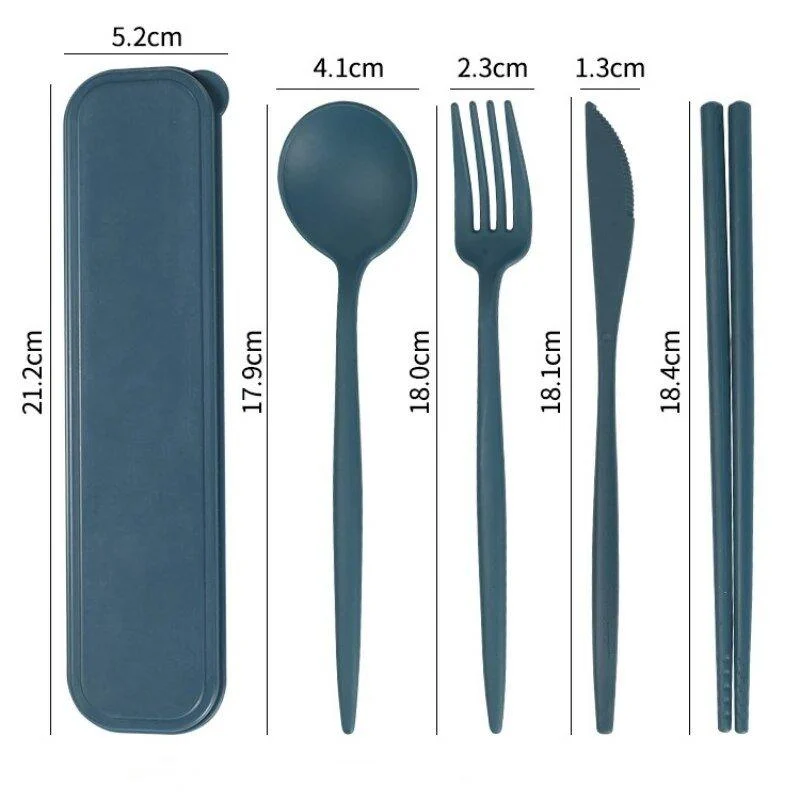 Four Piece Pastel Coloured Cutlery Set With Travel Box -  - #tag1#