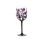 Four Seasons Tree Wine Glasses Hand Painted Art tag1