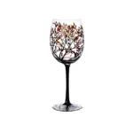 Four Seasons Tree Wine Glasses Hand Painted Art tag1