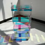 Four Tier Iridescent Acrylic Storage Trolley tag1