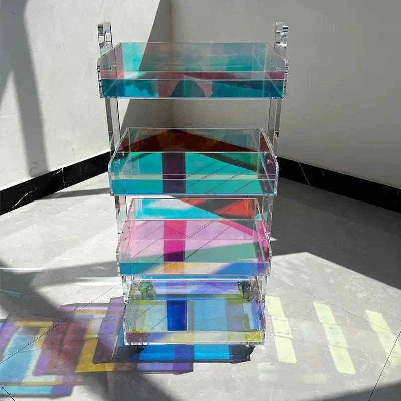 Four Tier Iridescent Acrylic Storage Trolley -  - #tag1#