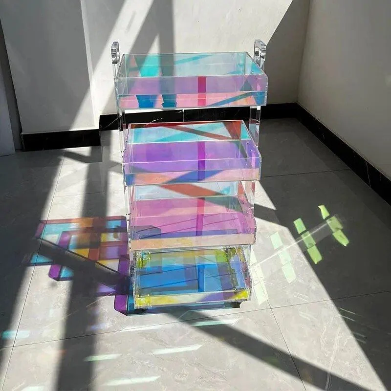Four Tier Iridescent Acrylic Storage Trolley -  - #tag1#