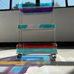 Four Tier Iridescent Acrylic Storage Trolley tag1