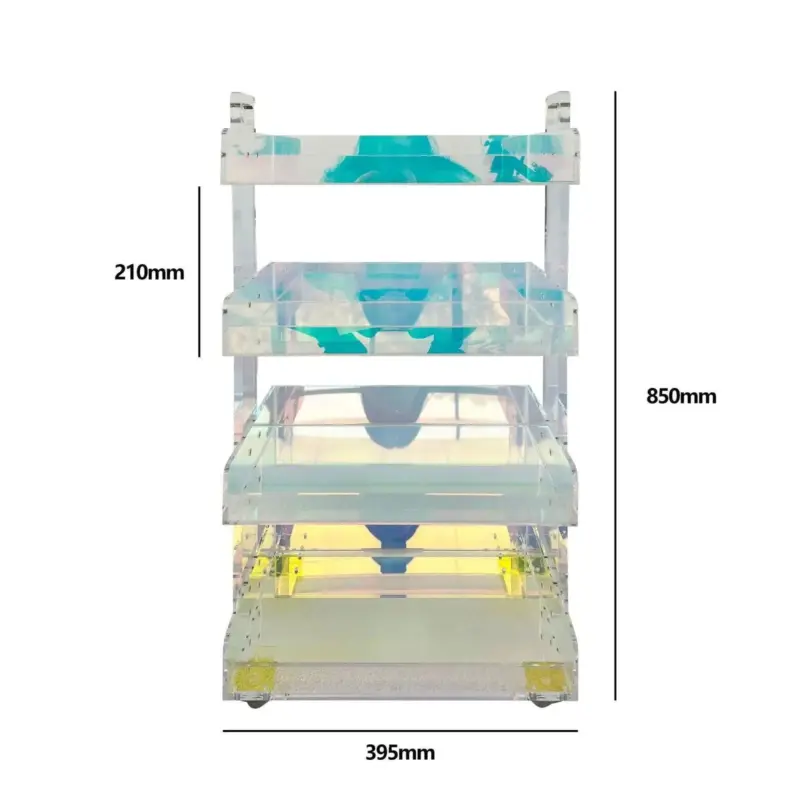 Four Tier Iridescent Acrylic Storage Trolley tag1