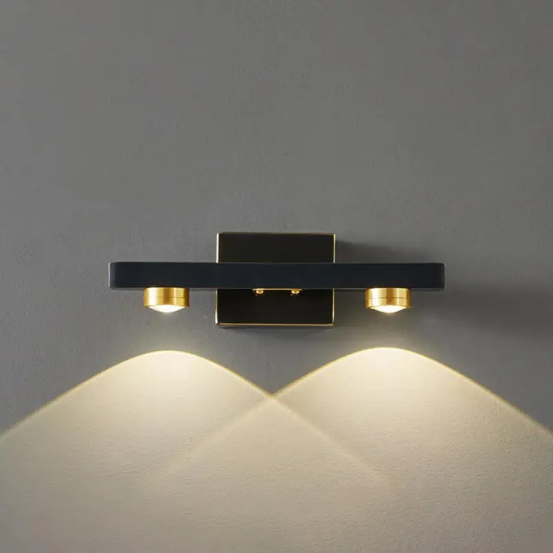 Freja Modern LED Wall Lamp Black Gold Bathroom Metal tag1