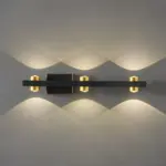 Freja Modern LED Wall Lamp Black Gold Bathroom Metal tag1