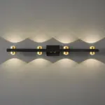 Freja Modern LED Wall Lamp Black Gold Bathroom Metal tag1