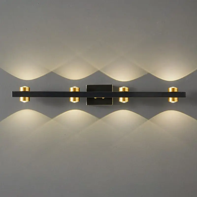 Freja Modern LED Wall Lamp Black Gold Bathroom Metal tag1