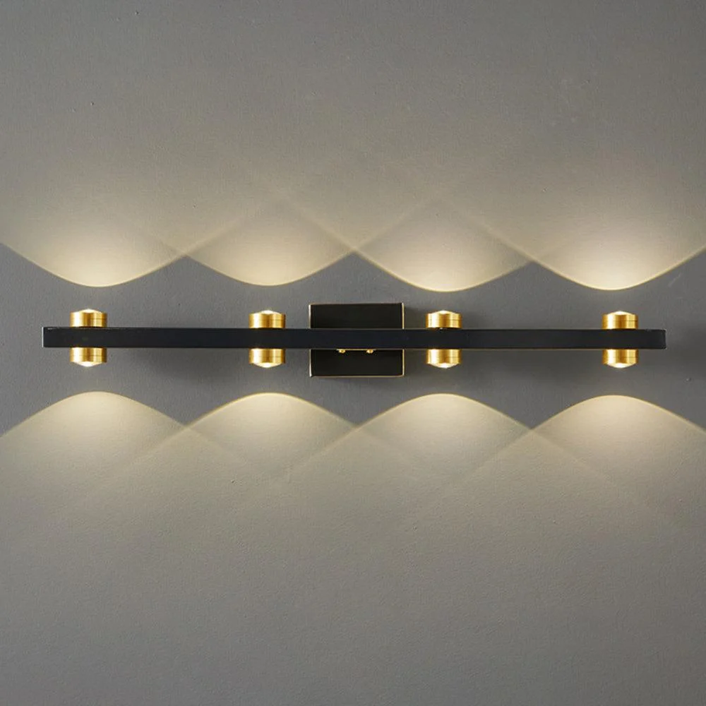 Freja - Modern LED Wall Lamp, Black/Gold, Bathroom, Metal -  - #tag1#