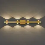 Freja Modern LED Wall Lamp Black Gold Bathroom Metal tag1
