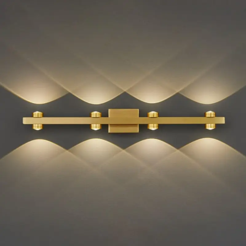 Freja Modern LED Wall Lamp Black Gold Bathroom Metal tag1
