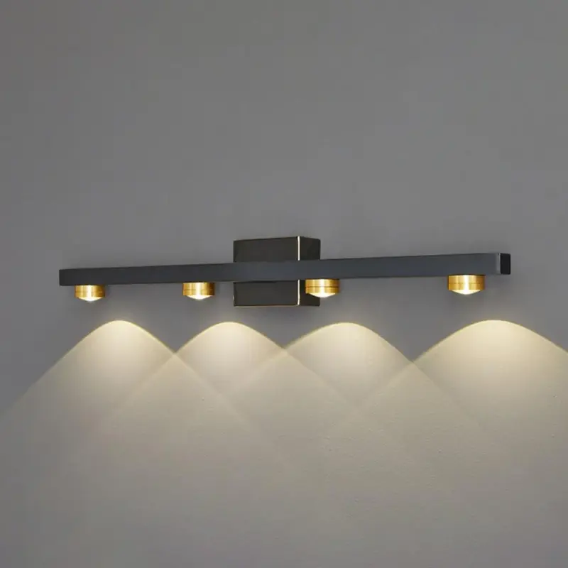 Freja Modern LED Wall Lamp Black Gold Bathroom Metal tag1