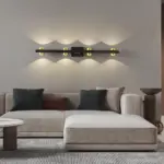Freja Modern LED Wall Lamp Black Gold Bathroom Metal tag1