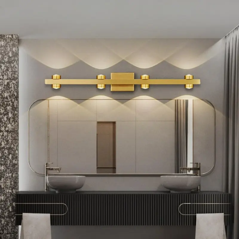 Freja Modern LED Wall Lamp Black Gold Bathroom Metal tag1