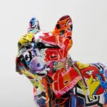 French Bulldog Graffiti Sculptures and Statues Ornaments Resin Dog Crafts