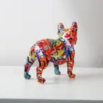 French Bulldog Graffiti Sculptures and Statues Ornaments Resin Dog Crafts