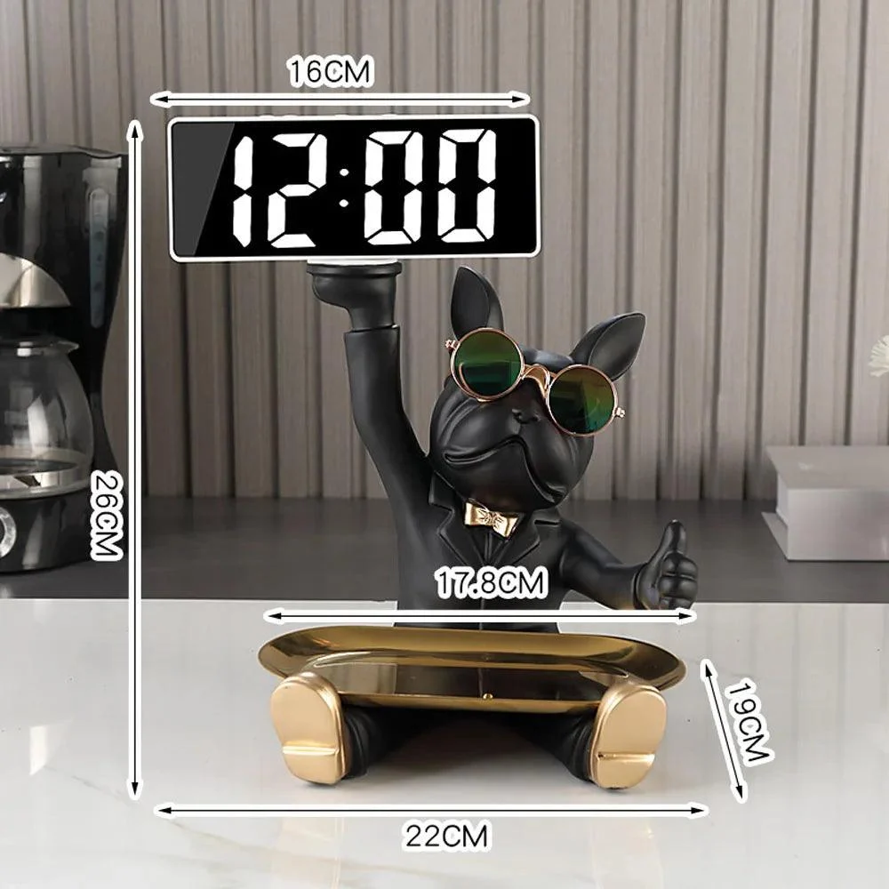 French Bulldog Home Décor: Stylish Figurine and Storage -