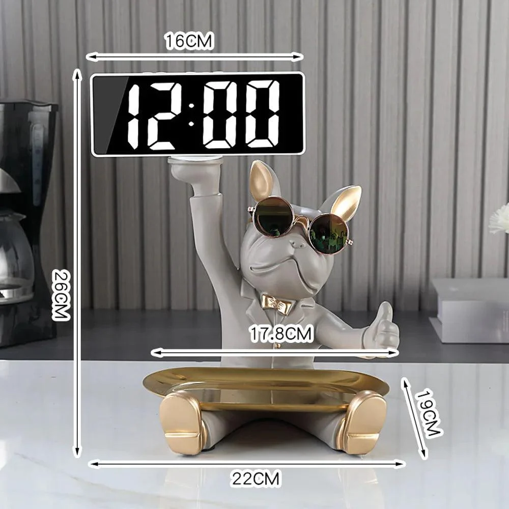 French Bulldog Home Décor: Stylish Figurine and Storage -
