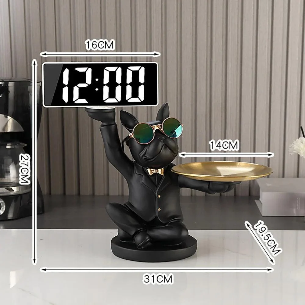 French Bulldog Home Décor: Stylish Figurine and Storage -