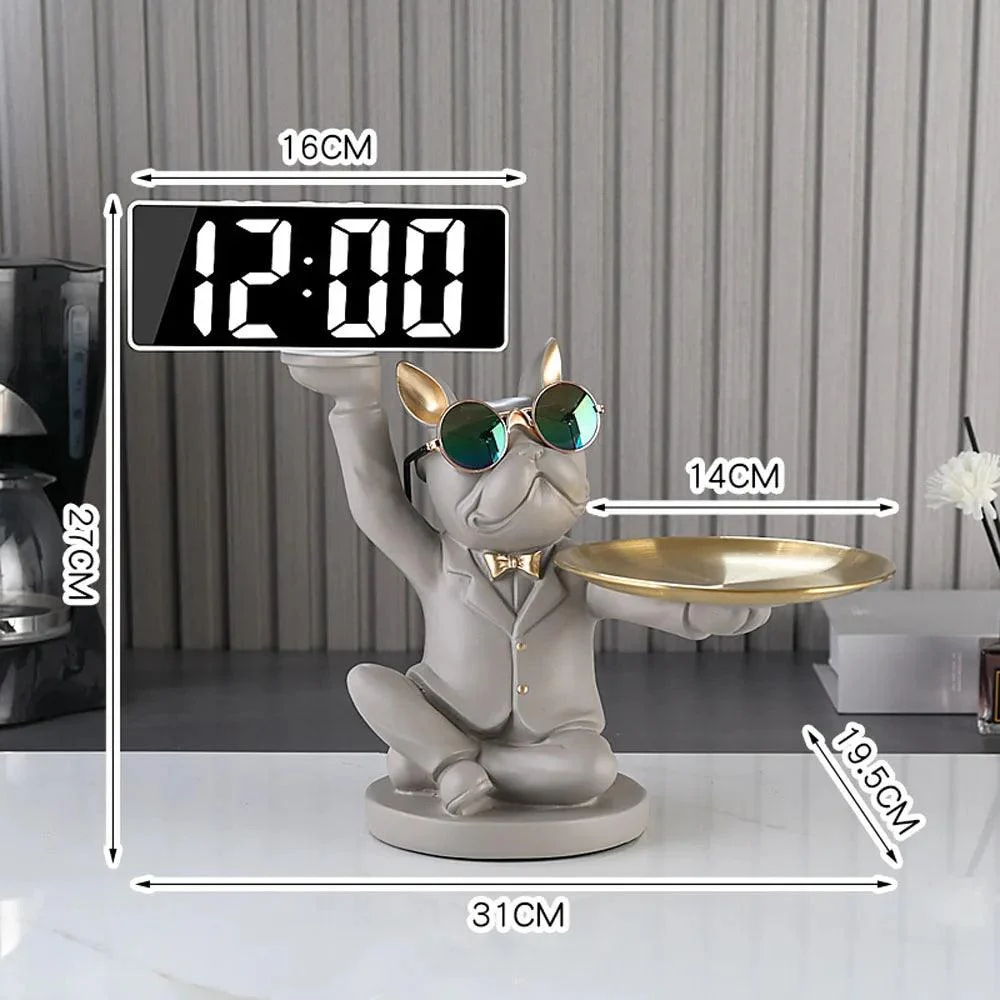 French Bulldog Home Décor: Stylish Figurine and Storage -