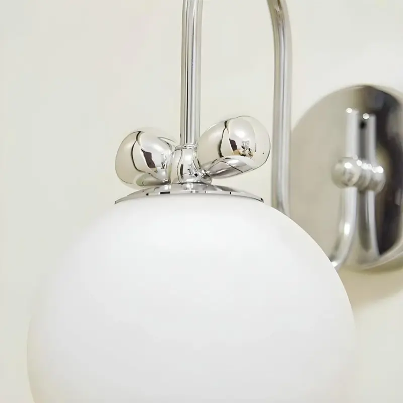 French Cream White Glass Wall Lamp tag1