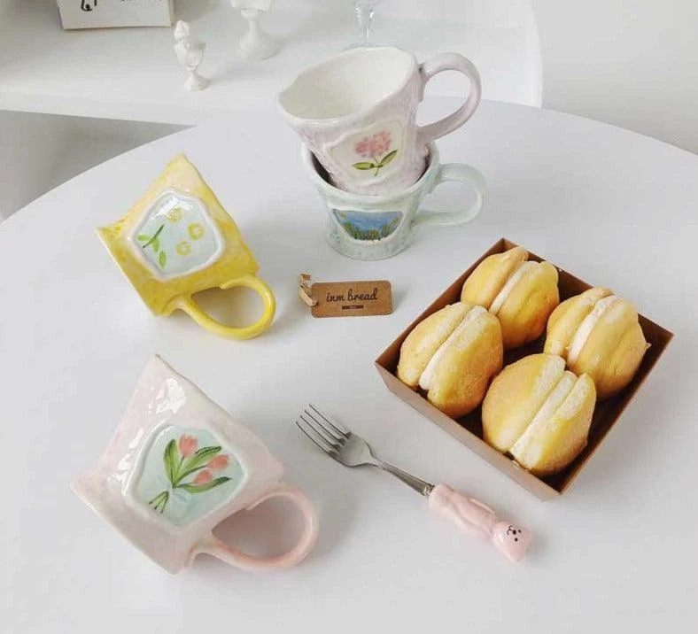 French Floral Pastor Coffee Mugs -