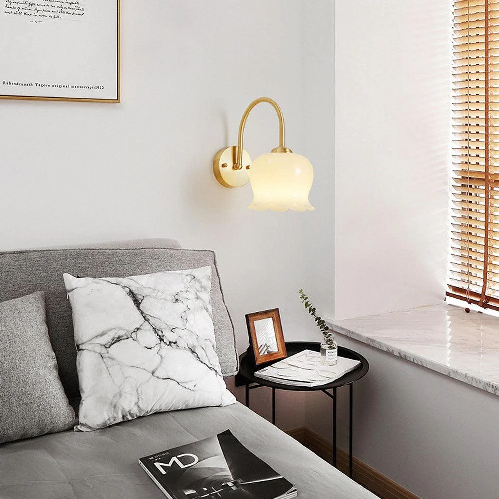 French Flower Shadow Glass Wall Lamp -  - #tag1#