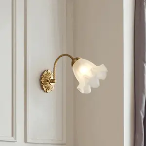 French Living Room Retro Glass Wall Lamps