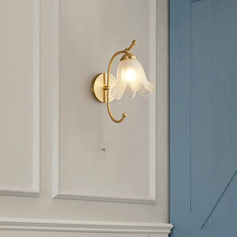 French Living Room Retro Glass Wall Lamps tag1