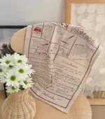 French Printed Recipe Tea Towel tag1