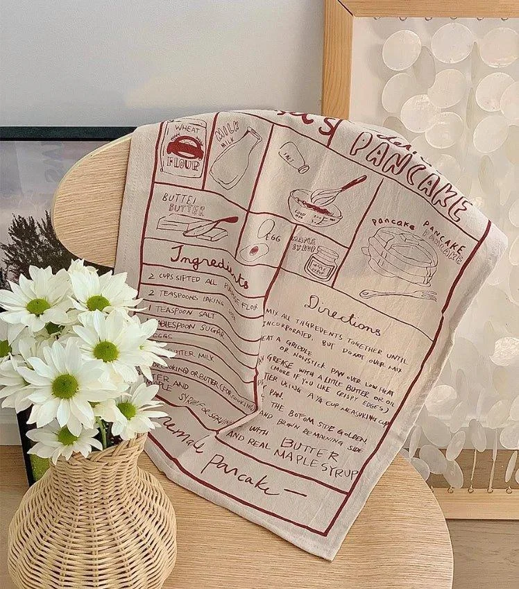 French Printed Recipe Tea Towel -  - #tag1#