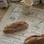 French Printed Recipe Tea Towel tag1