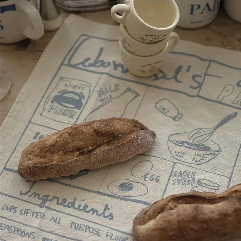 French Printed Recipe Tea Towel -  - #tag1#