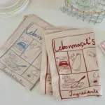 French Printed Recipe Tea Towel tag1