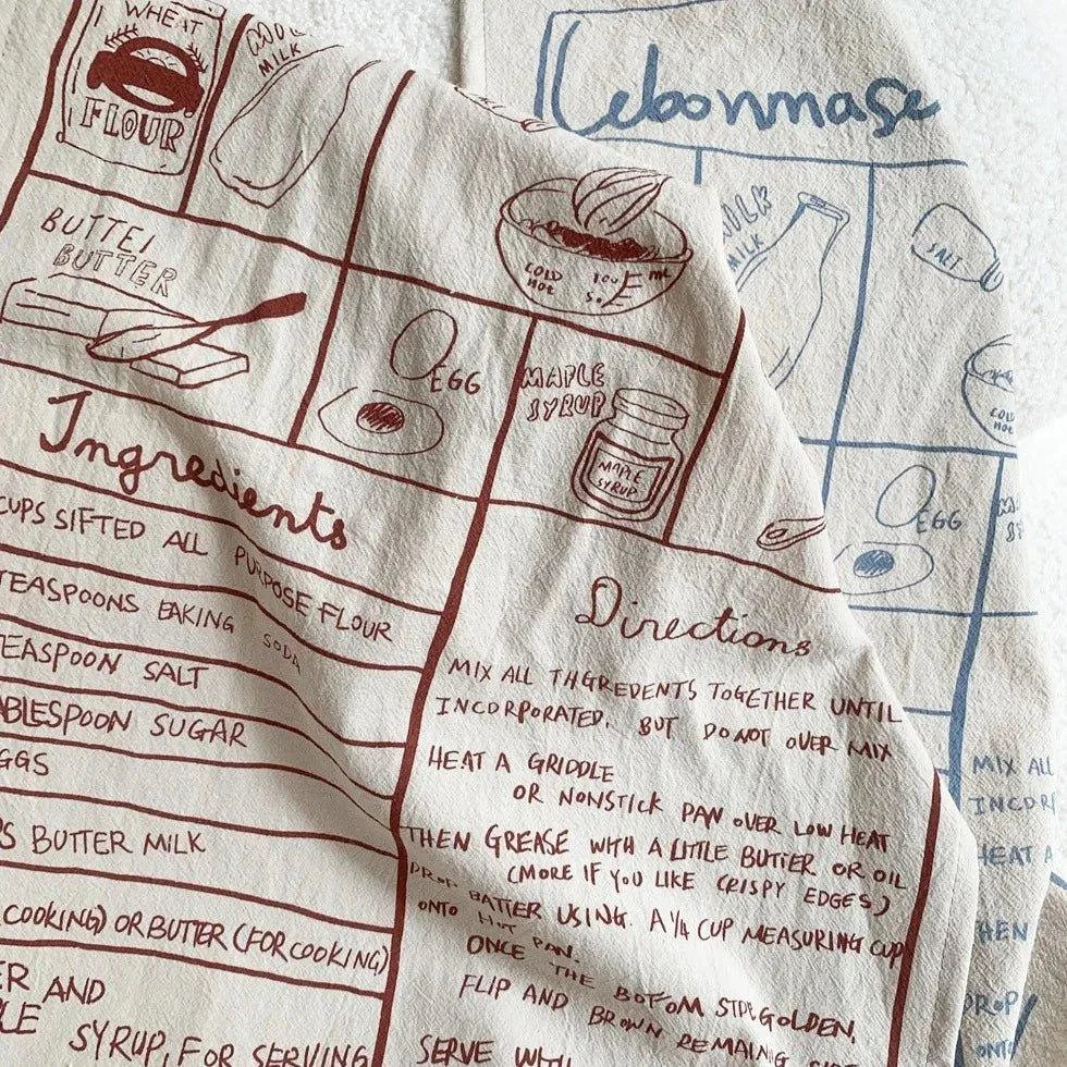French Printed Recipe Tea Towel -  - #tag1#