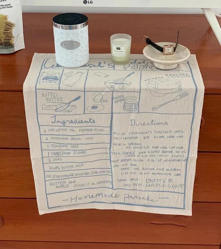 French Printed Recipe Tea Towel -  - #tag1#