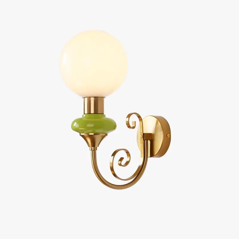 French Retro Glass 1 Light Wall Lamp tag1