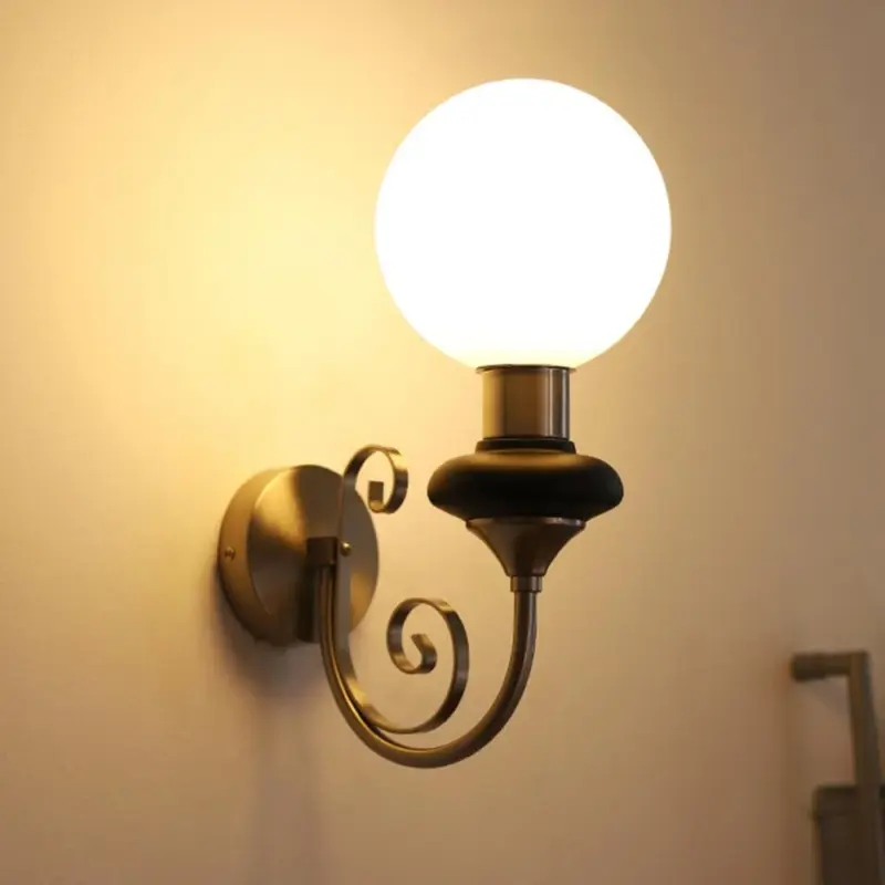 French Retro Glass 1 Light Wall Lamp tag1