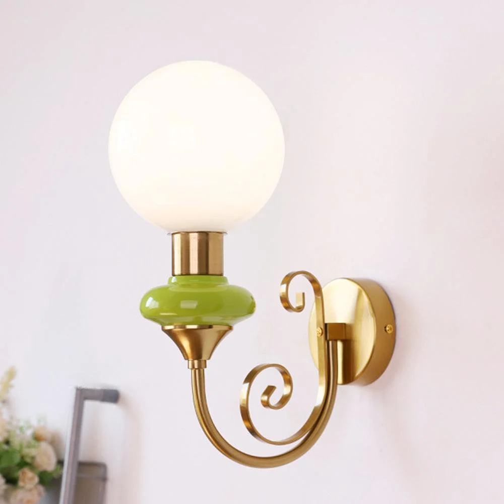 French Retro Glass 1-Light Wall Lamp -  - #tag1#