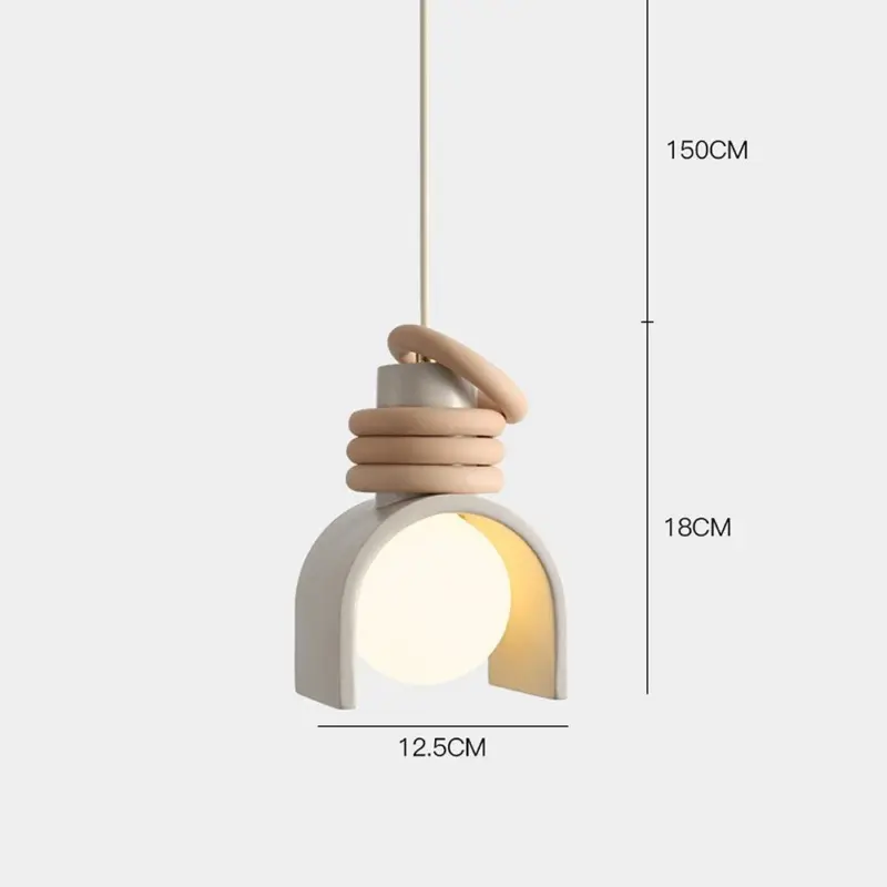 French Style Cream Resin Pendant Lamp tag1