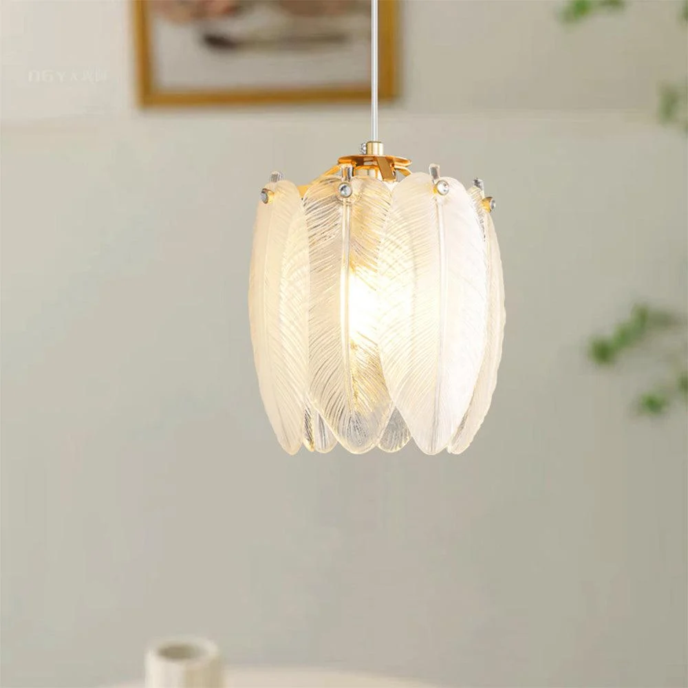 French Style Feather Glass Pendant Lamp -  - #tag1#