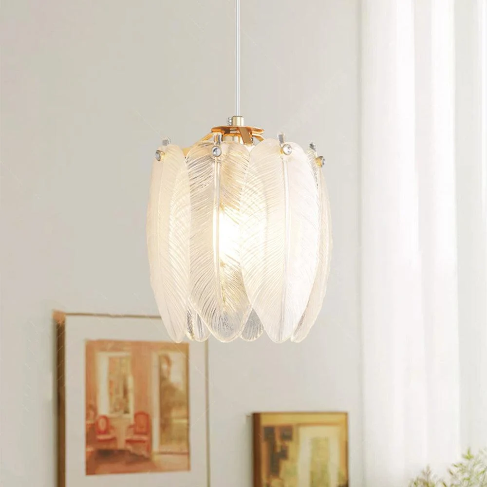 French Style Feather Glass Pendant Lamp -  - #tag1#