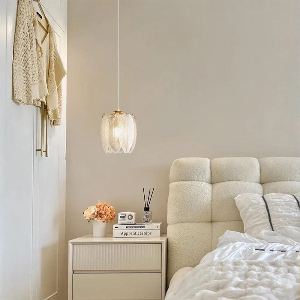 French Style Feather Glass Pendant Lamp -  - #tag1#